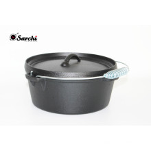 6QT Cast Iron Camp Dutch Oven